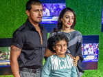 Sonu Nigam with wife Madhurima Nigam and son Nevaan Nigam