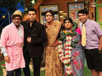 Kapil Sharma show team posing with Karan Johar