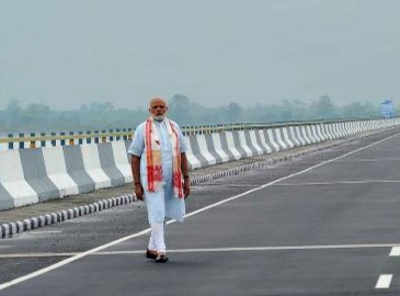On 3-year anniversary, PM Modi gifts northeast the 'Bhupen Hazarika Bridge'