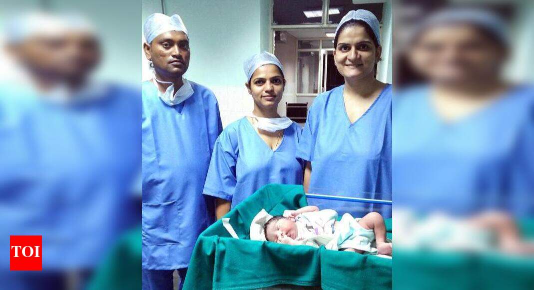 Baby boy born after first Csection at govt hospital