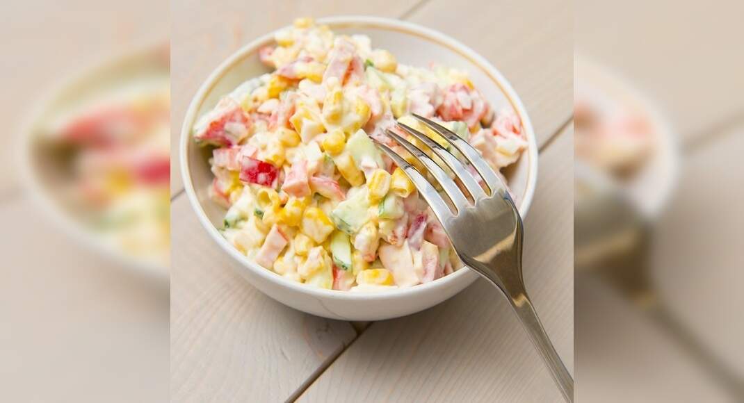 Creamy Corn Salad Recipe: How to Make Creamy Corn Salad Recipe | Homemade Creamy Corn Salad Recipe