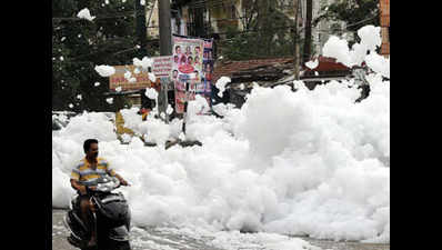 Bengaluru: Toxic foam spews from Varthur Lake again