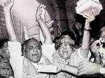 Kalyan Singh and Murli Manohar Joshi during a rally