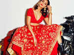 Ileana poses in red traditional wear