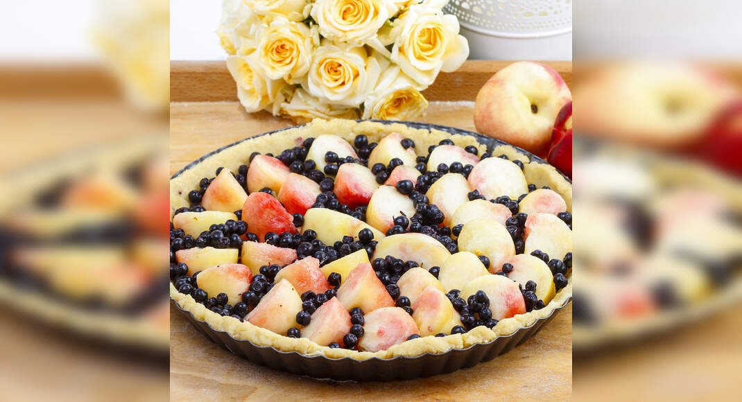 Peach-Blueberry Tart Recipe: How to Make Peach-Blueberry Tart Recipe | Homemade Peach-Blueberry Tart