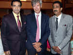 Dheeraj Kumar, Yvesh Perrin and Abhishek Bachchan posing