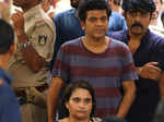 Shivarajkumar with his wife Geetha at Parvathamma's funeral