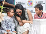 Manyata Dutt and kids Iqra Dutt and Shahraan Dutt