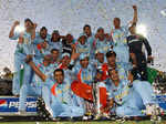 Team India poses with trophy