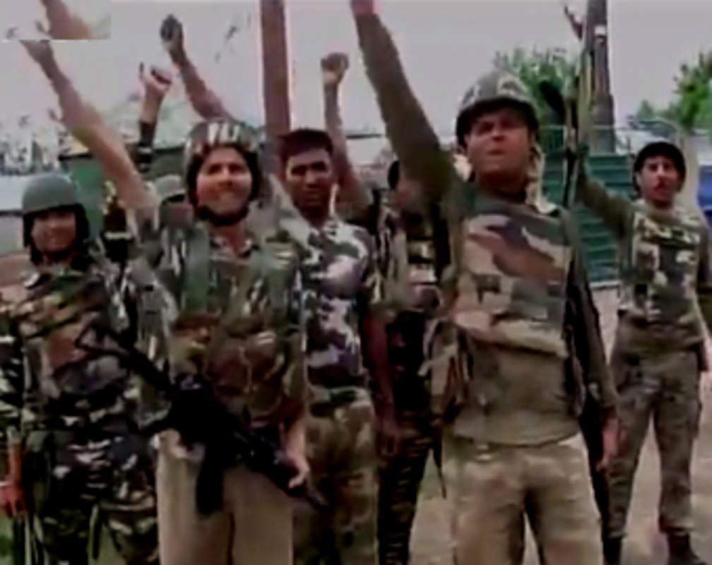 
Watch: CRPF jawans raise 'Bharat Mata ki Jai' slogans after killing 4 militants
