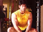 Siddharth Shukla sitting in the gym