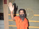 Baba Ramdev waving