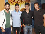 Ayushmann Khurrana, Bhushan Kumar, Gulshan Kumar and Homi Adajania pose for the camera