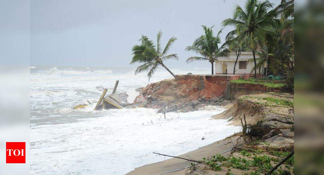 Rough sea damages houses on Ullal coast | Mangaluru News - Times of India