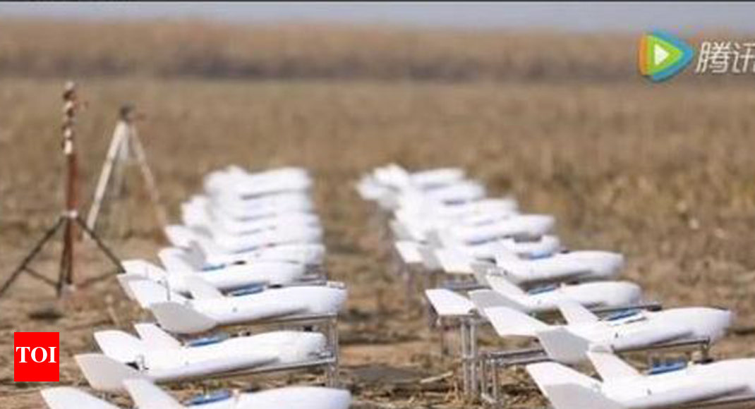 China launches record-breaking drone swarm - Times of India
