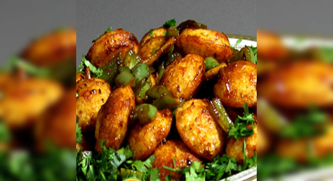 Delicious Appam Manchurian plated and ready to eat.