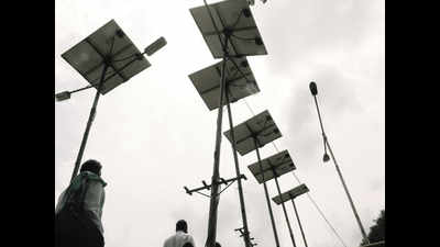 Solar panels in place, police lines to save on power bills