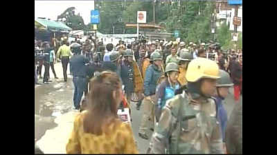 GJM supporters pelt stones at police on day 2 of bandh in Darjeeling