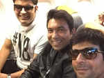 Kapil Sharma with Sunil Grover and Chandan Prabhakar on flight