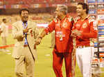 Vijay Mallya with Lalit Modi in a stadium