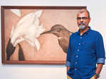 Chandra Bhattacharjee during the art show