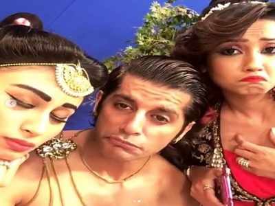 Mouni Roy, Karanvir Bohra and Adaa Khan shoot for the last episode of Naagin 2