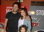 Kiran Janjani poses for the camera with family during cars 3 screening