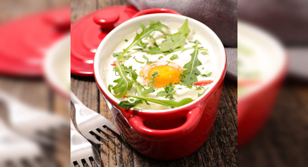 Herbed Baked Eggs Recipe: How to Make Herbed Baked Eggs Recipe | Homemade Herbed Baked Eggs Recipe