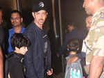 Hrithik Roshan with sons at airport