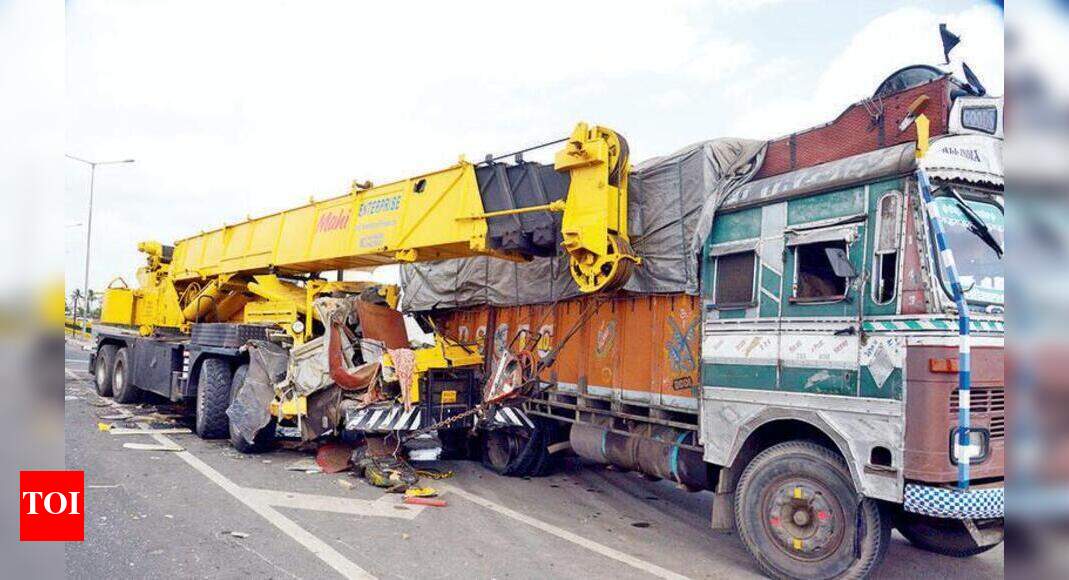2 die as crane rams into truck on NH8 Vadodara News Times of India