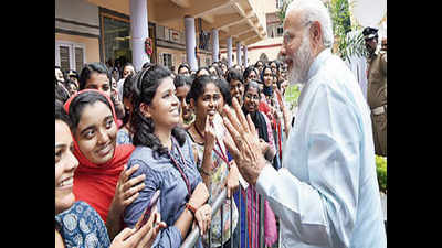 PM Narendra Modi charms crowd at St Teresa's College