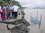 Keshab Mahanta inspects the erosion site