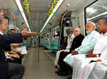 Narendra Modi travelling in metro