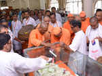 Devotees paying their last respects