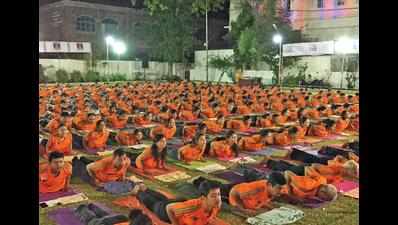International Yoga Day: 108 people perform Surya Namaskars at Yog Niketan