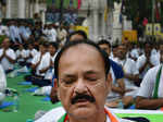 M Venkaiah Naidu performs yoga
