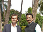 Adam Gilchrist and Sanjay Deshmukh pose for the camera