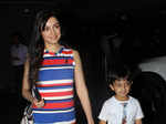 Divya Khosla Kumar with son Ruhaan Kumar at airport