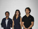 Nawazuddin Siddiqui,Nidhhi Agerwal and Tiger Shroff pose for the camera
