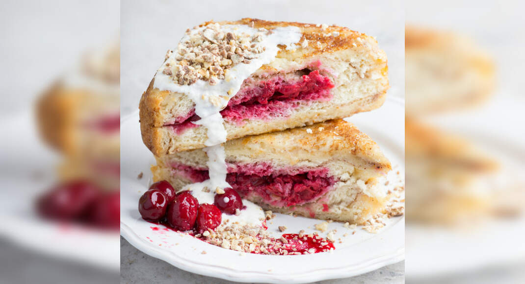 Cherry Stuffed French Toast Recipe: How to Make Cherry Stuffed French Toast Recipe | Homemade Cherry