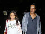 Madhur Bhandarkar with wife at airport