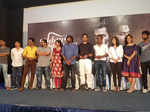 Celebs pose on the stage during Vikram Vedha press meet
