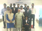 Narendra Modi poses with Deepa Malik, Sushil Kumar, Pullela Gopichand, Kidambi Srikanth