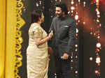 Khushboo and Ranbir Kapoor share a light moment on the stage