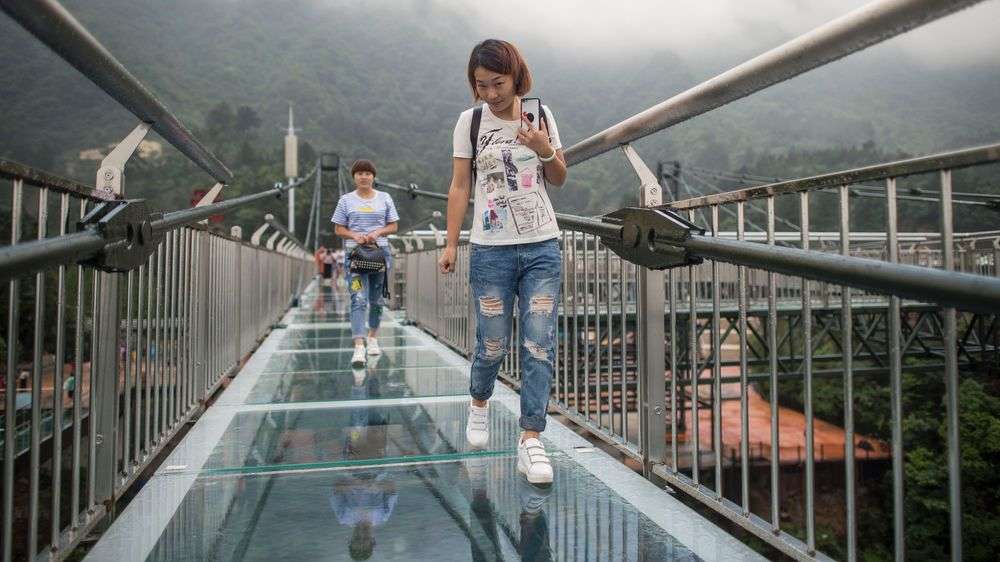 Glass bottom skywalk thrills in China | The Times of India