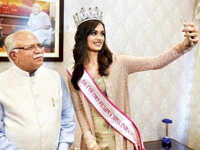 Haryana CM welcomes the first Miss India from the state