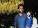 Asif Ali with his son Adam at Kavya's wedding reception