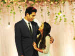 Kavya and Sandeep at Kavya's wedding reception