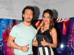 Tiger Shroff and Nidhhi Agerwal pose for the photographers