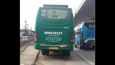 Right wing activists take a dig at 'Democracy' in Bengaluru